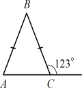 � �������������� ������������ ABC � ���������� AC ������� ���� ��� ������� C ����� 123�.