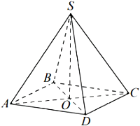 ��������� �������� SABCD � ����, ��������� �������� ������������ � ����� O...