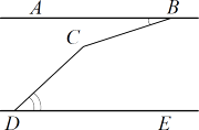 ������ AB � DE �����������. ����� C ������� ���, ��� &angle;ABC = 23� � &angle;CDE = 59�.