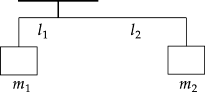 ��������� ����� ��������� � ����������, ����� � ��� ������ ����� ������ l1 = 18 �� �������� ���� ������ m1 = 600 �, � � ������� ����� � ���� ������ m2 = 240 �.